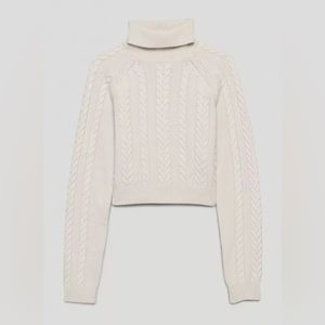 Sunday Best Cream Cable Knit Turtleneck Jones Sweater
